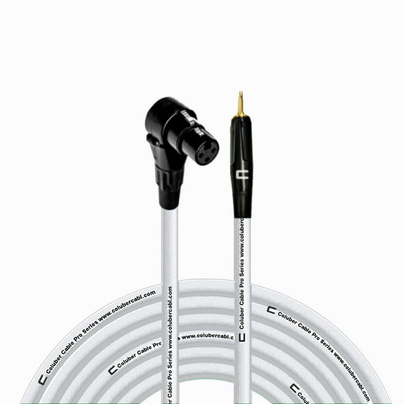 Coluber Cable - Right Angle XLR Female to 3.5 TS Male - Pro 3-Pin Connector