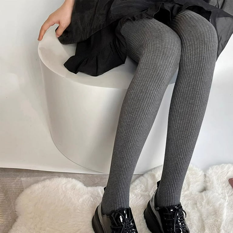 TINYSOME Women Fall Thick Cotton Tights Stockings Solid Color Ribbed Striped Pantyhose Walmart