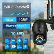 WIFI camera 200W 10 lights IP camera PTZ outdoor infrared night vision waterproof camera alarm real-time reminder security camera