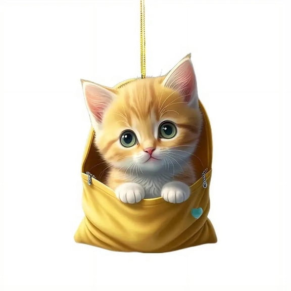 Tainini 3in Cat Flat Easter Hanging Ornament, Car Rear View Mirror Accessories, Easter Gift