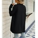 thumbnail image 4 of Suéter con Capucha para Mujer Abrigo Moda Frente Abierto Tejido Irregular Color Puro Cárdigan Informal para Mujer para Otoño Invierno Mujer Negro XL, 4 of 6