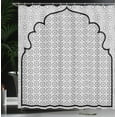 thumbnail image 4 of Ambesonne Moroccan Shower Curtain, Turkish Ottoman Mosaic, 69"Wx84"L, Black White, 4 of 5