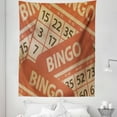 thumbnail image 1 of Bingo Tapestry, Pile of Graphic Game Cards Design with Numbers Entertainment Theme, Fabric Wall Hanging Decor for Bedroom Living Room Dorm, 5 Sizes, Burnt Orange Sand Brown, by Ambesonne, 1 of 1