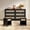 Black Oak, variant on Boho 6-Drawer Dresser & 2 Charging Nightstands Set - Oversized 3-Piece Furniture Set with Rattan Design&Spacious Storage, USB/Type-C Ports, Coastal Furniture Set for Bedroom, Light Oak