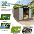 thumbnail image 5 of Sunmthink Lockable Metal Garden Storage Shed, 77.17" x 101.57" x 67.72", Brown, 5 of 6