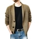 thumbnail image 1 of Gibobby Suéteres para hombre Cárdigan con cuello de chal para hombre, tela trenzado con parte delantera abierta con botones(Caqui,XG), 1 of 5