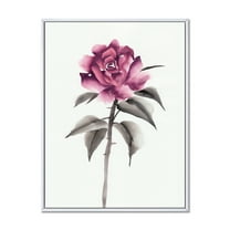 Designart 'Ancient Pink Rose Flower' Traditional Framed Canvas Wall Art Print