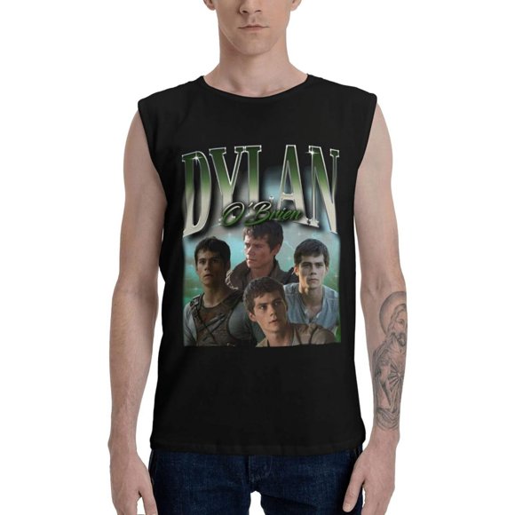 Dylan Obrien Débardeur d'Entraînement pour Hommes Sans Manches T-Shirt Muscle Décontracté Doux pour Hommes Noir
