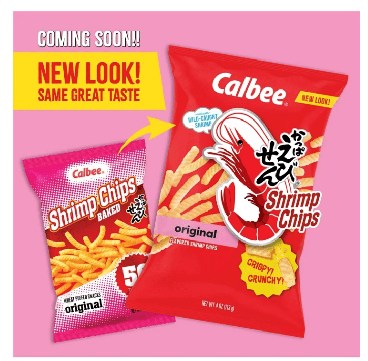 Calbee Shrimp Chips Original Flavored Wild-Caught Shrimp, Crispy Crunchy, 4 oz X 12 Pack