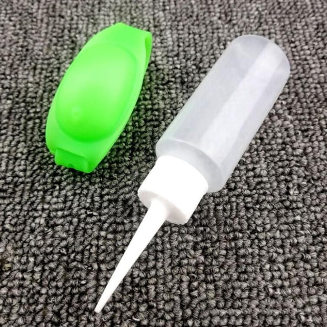 líquida de silicona desinfectante de manos Gel de para manos dispensadora de correa de muñeca para adultos y Verde Salvador Pulsera sanitadora portátil