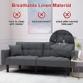 thumbnail image 4 of AVAWING Modern Upholstered Sofa Bed, Convertible Sectional Sofa, Upholstered Futon Linen Tufted Couch w/ 2 Pillows, Apartment, Gray, 4 of 8