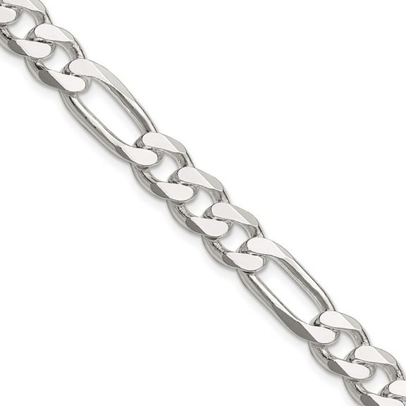 Primal Silver Sterling Silver 8mm Figaro Chain