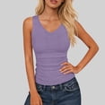 thumbnail image 2 of FAVIPT Women's Plus Size Ribbed Knit Tank Tops V Neck Sleeveless Slim Fitted Cami Summer Basic Tops Purple,XXXL, 2 of 7