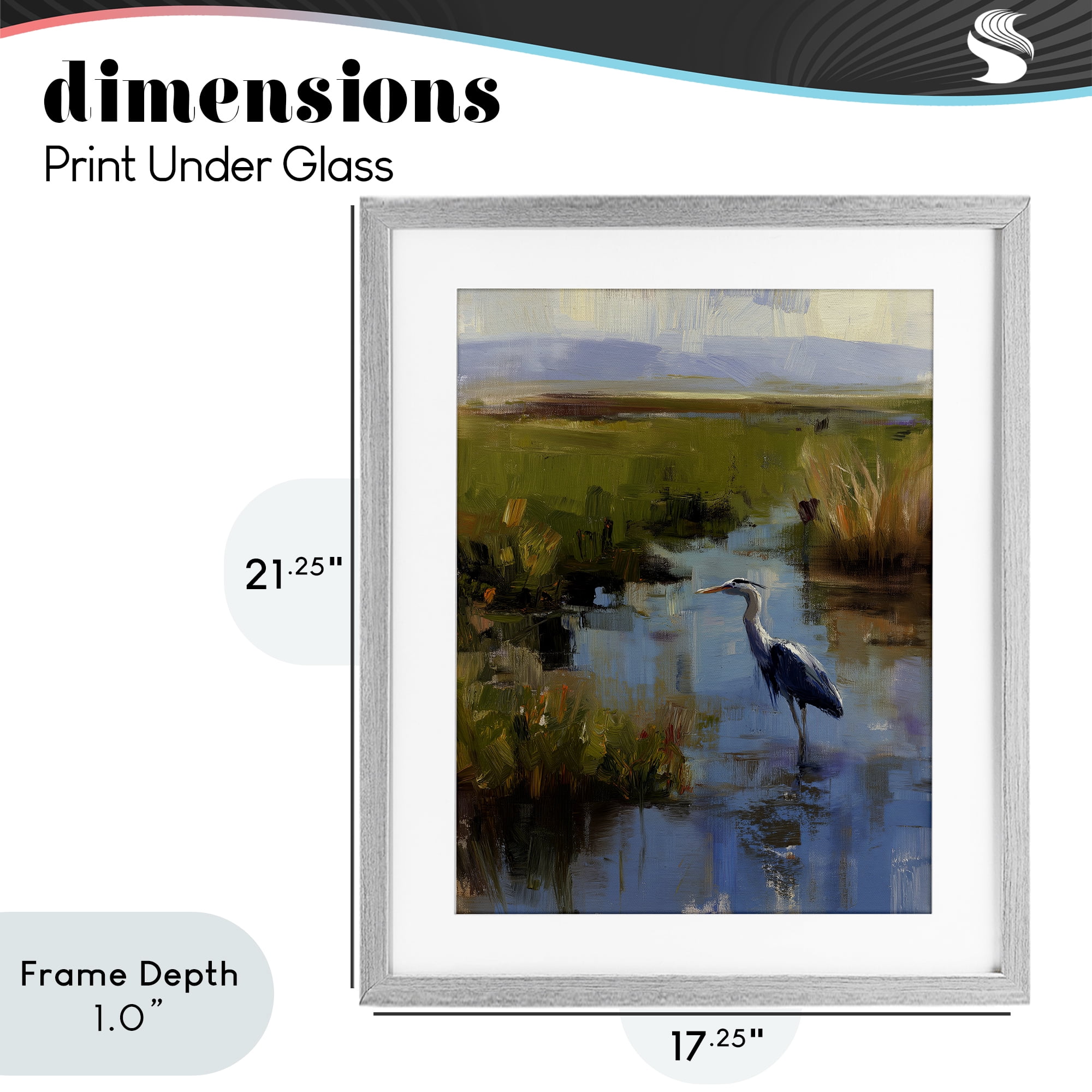 Stupell Industries Bird Among The Reeds Gray Framed Print Under Glass, design by Svetlana Aleynikova