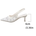 thumbnail image 5 of Tqyyweavej Women's Heels Lace Breathable Pointed Closed Toe Gladiator Mules Versatile Ankle Strap Kitten Heel Sandals for Women, 5 of 10