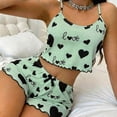 thumbnail image 2 of Stamzod Womens Pajama Sets Love Heart Printed Tank Top and Shorts Sleepwear Summer Comfy Sets for Women Clothing, 2 of 6