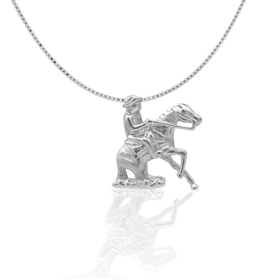 Kelly Herd Women's Silver Reining Horse Pendant Necklace - REINER One Size