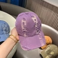 thumbnail image 6 of SikaFu Broken Hole Gradient Color Personalized Duckbill Cap For Women, Retro And Versatile, Showing Face, Small Baseball Cap For Men And Women, Korean Version Of Popular Couple Hat, 6 of 8