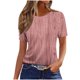 thumbnail image 1 of Tops de Manga Corta de Algodón para las Mujeres, Estampado Cuello Redondo Suéter Blusa de Moda para el Hogar Y el Uso Diario, 1 of 5