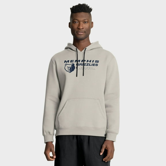 Men's Fanatics Off White Memphis Grizzlies Crossover Collection Blocked Shot Premium Pullover Hoodie