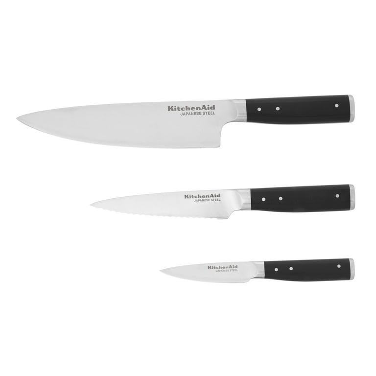 Kitchenaid Gourmet 2-piece Forged Tripe-Rivet Utility and Paring Knife Set  with Blade Covers, Black