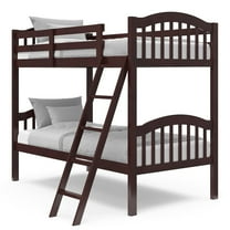 Stork Craft Long Horn Solid Wood Twin over Twin Bunk Bed in Espresso