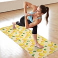 thumbnail image 6 of Yellow Lemon Fruit Dots LightYellow Pattern Hot Yoga Mat Towel Non Slip for Hot Yoga - Quick-Drying Yoga Mat Cover with 4 Corner Pockets with Travel Bag - Hot Yoga Towel Non Slip 74"x26", 6 of 6