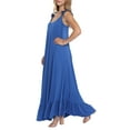thumbnail image 4 of Doublju Women's Scoop Neck Ruffle Trim Maxi Long Dress (Plus Size Available), 4 of 4