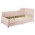 thumbnail image 6 of Euroco Upholstered Twin Size Daybed, Sofa Bed with 2 Drawers for Living Room, Pink, 6 of 9