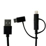Key (CDSU10062BLK) 3 in 1 USB Cable for iPhones w/ Micro USB