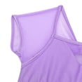 thumbnail image 6 of Kaerm Girls Two Piece Lyrical Dance Outfit Contemporary Mesh Splice Crop Top with High Low Skirt Set Lavender 8, 6 of 8