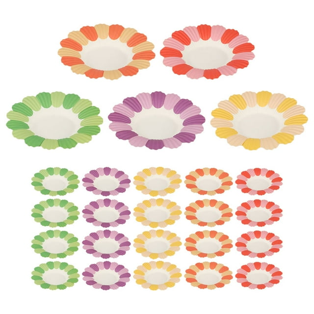 MasteelfCA 50Pcs Disposable Paper Plates Flower Shape Party Paper Plates Picnic Dish