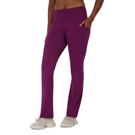 Reebok Women's Everyday High Waist Flair Bottom Yoga Pants with Pockets and 31" Inseam