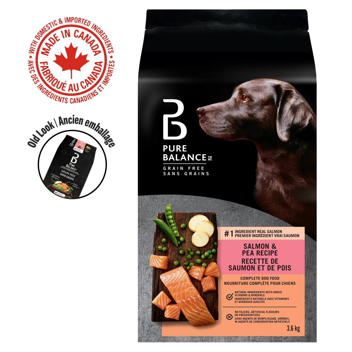 Pure Balance Grain Free Salmon & Pea Recipe Dry Dog Food, 100 g, 3.6 kg, 7.2 kg, 14 kg