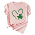 thumbnail image 2 of XCHQRTI Clover Love Women Shirt Graphic Short Sleeve Tee St. Patrick's Day Lucky Crew Neck Ladies Tops, 2 of 3