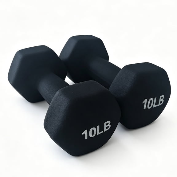 BouPower 20LB Pair (2 x 10LB) Neoprene Coated Dumbbells with Anti-Roll Square Heads for Home Gym Strength Training Yoga