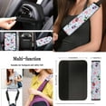 thumbnail image 4 of Yuyamidu 13 PCS Car Seat Cover Full Set Cute Ladybug Automotive Accessorise Steering Wheel Cover Seat Belt Pads Center Console Pad Lip Gloss Bag Cup Coasters Key Ring, 4 of 6