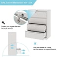 thumbnail image 3 of GangMei 4-Drawer Steel Metal Lateral Filing Cabinet with Lock in White, 3 of 6