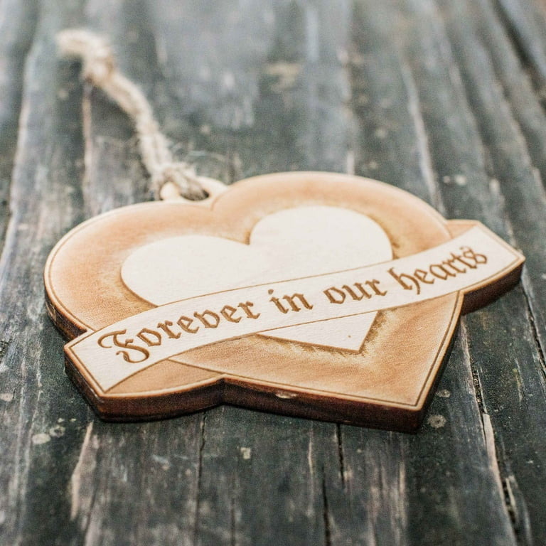 Ornament - Forever in our Hearts - Raw Wood 3x3in Ornament - Forever in our Hearts - Raw Wood 3x3in