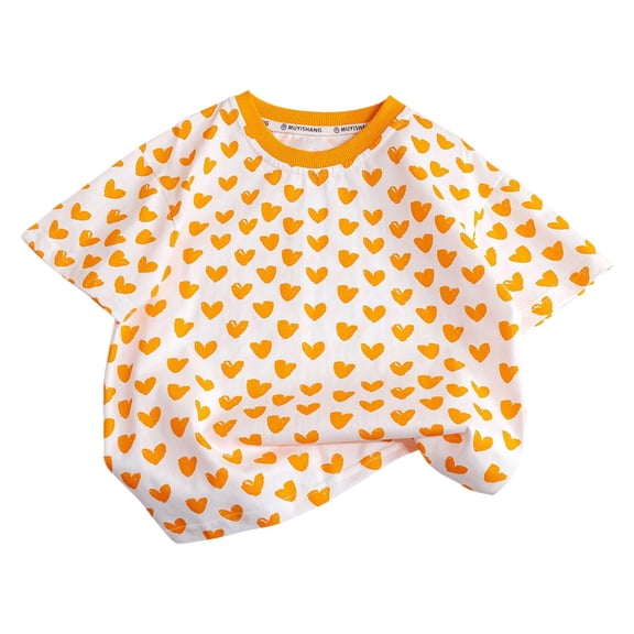 LWNYDPLSD Y2k Tops White T Shirt Cotton T T-shirts Girls Clothes Size 10 12 Girls Size 8 Clothes 3t Clothes for Girls 7-8, Yellow 6-12 Months