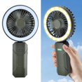 thumbnail image 3 of 4 Speed Portable Cooling Fan Hangable USB Rechargeable Folding Desk Fan Handheld Camping Fan with LED Light Easy to Use, 3 of 10