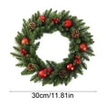 thumbnail image 3 of Virelaxpo 30cm Christmas Wreath with Berry Vines, PVC Artificial Garland for Front Door Decoration, Holiday and Winter Home Festive Decor, 3 of 6