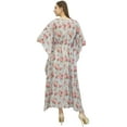 thumbnail image 5 of Bimba Women's Floral Cotton Kaftan Kimono Sleeve Coverup Blue Maxi Caftan-24, 5 of 5