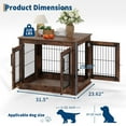 thumbnail image 2 of Meuble de Niche pour Chien – Bois Robuste – Doubles Portes et Verrouillable – Table d'Appoint pour Chenil Intérieur Résistante à la Mastication – Ventilée et Facile à Nettoyer – Brun Rustique – 80x60x66 cm, 2 of 7
