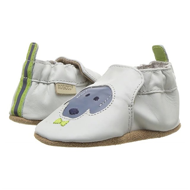 Zapatos para Bebé Primeros Pasos Antideslizantes Robeez Dog Buddies Light Grey