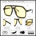 thumbnail image 5 of Mens Large Square Aviator Sunglasses Retro Navigator UV400 / Green - Yellow, 5 of 7