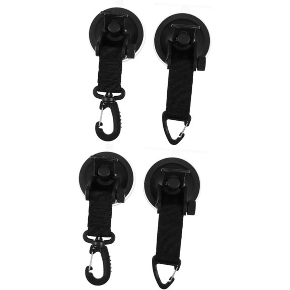 4 Pcs Suction Cup Hook Clothes Hanger Hooks Q Hanger Hooks Outdoor Swivel Hooks Heavy Duty s Hooks Tents Securing Suction Cup Hooks Heavy Duty Abs, Nylon Black Suction Cup Anchor