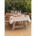thumbnail image 3 of Outdoor Table Cloth with Umbrella Hole and Zipper, Burnt Orange Pumpkins Fall Waterproof Rectangle Tablecloth 54"x80", Thanksgiving Botanical Beige Washable Table Cover for Outside Party Patio Picnic, 3 of 8