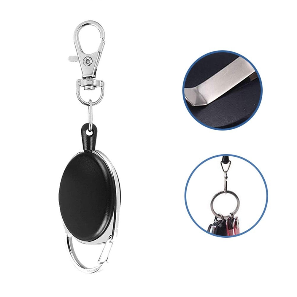 3PCS Heavy Duty Belt Key Holder with 6Pcs Metal Key Rings, Stainless Steel  Black Men Keychain Tactical Key Holder Clip 