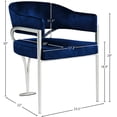 thumbnail image 3 of Meridian Furniture Madelyn Navy Velvet Dining Chair, Set of 2, 3 of 6